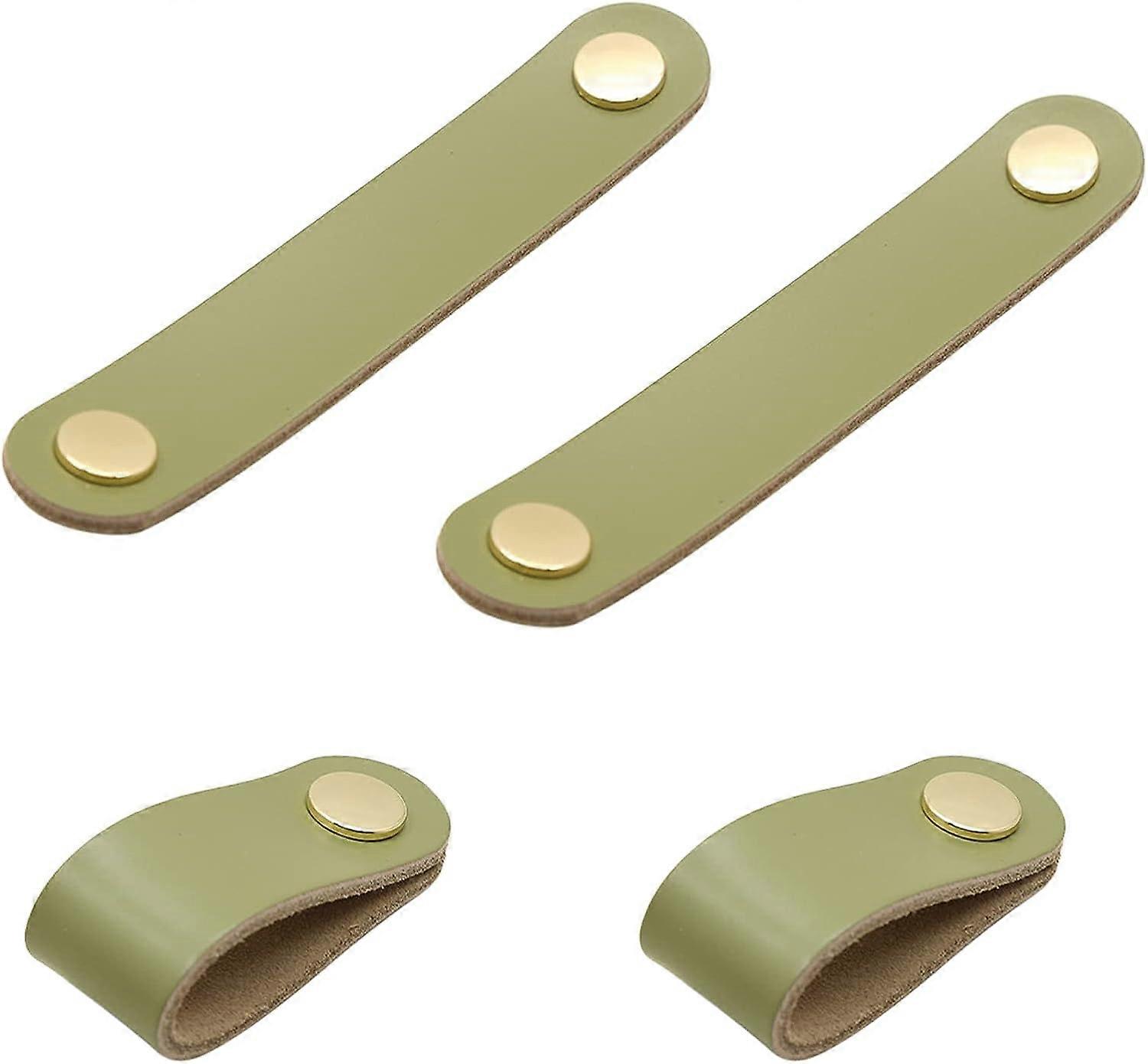 4 Pieces Leather Handle Furniture Knobs Leather Handles Window Le