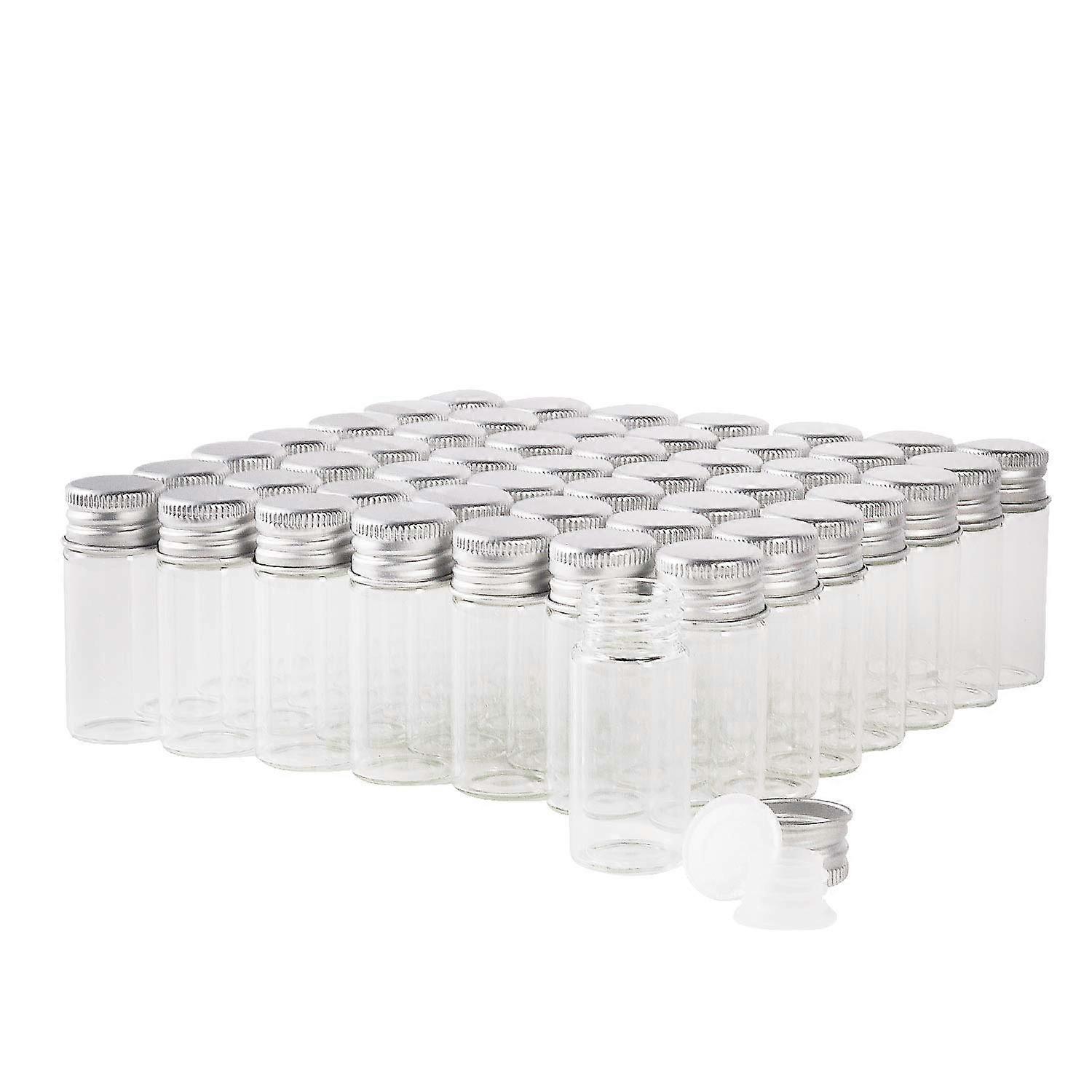 50 Pcs 10ml Clear Glass Bottles Candy Bottle with Aluminium Screw Top Glasses Small Containers