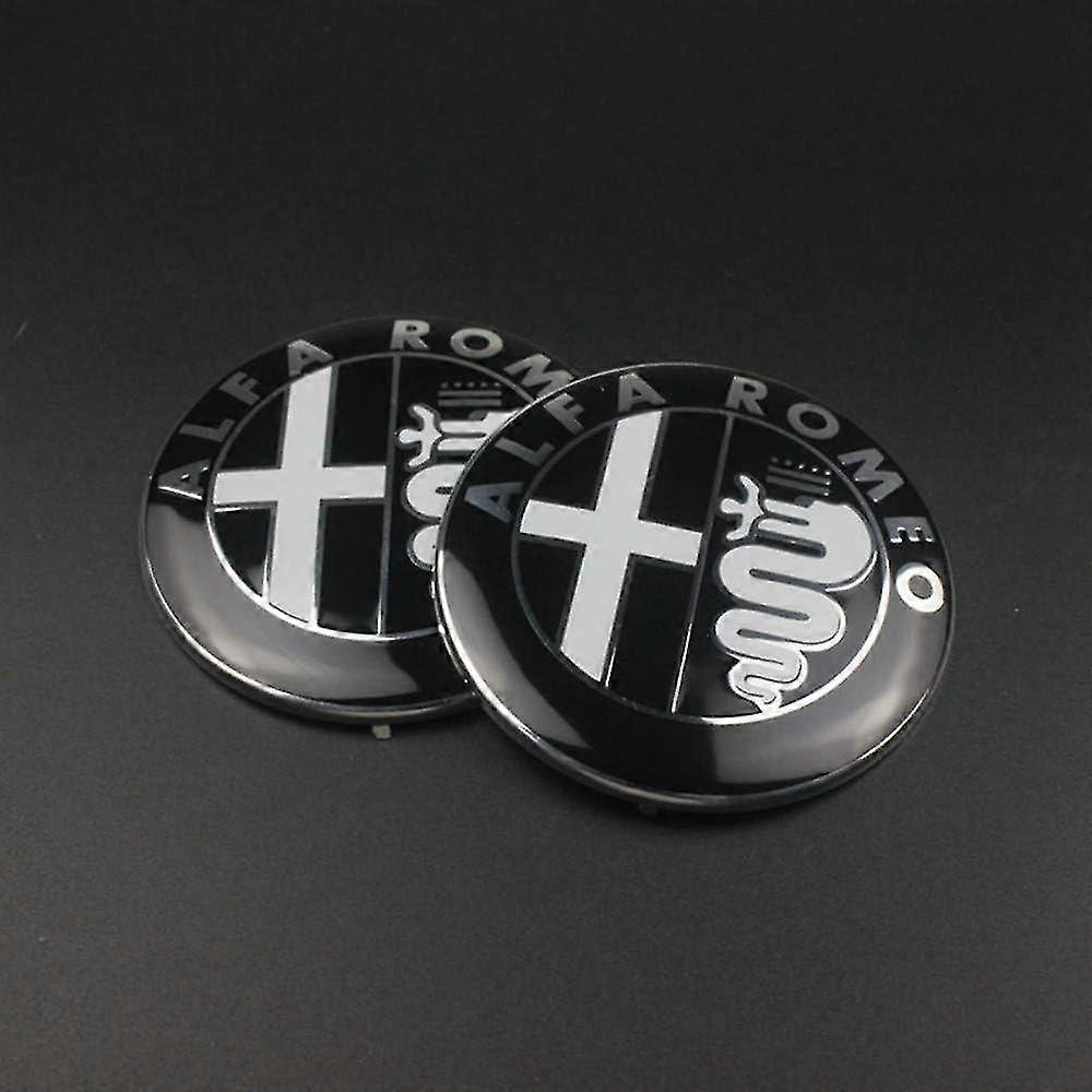 74 mm per Alfa Romeo Logo Emblema Badge Adesivo Per Giulietta Spider Mito 147 156 159 166 Gt Stelvio Giulia Car Styling 74mm Schwarz