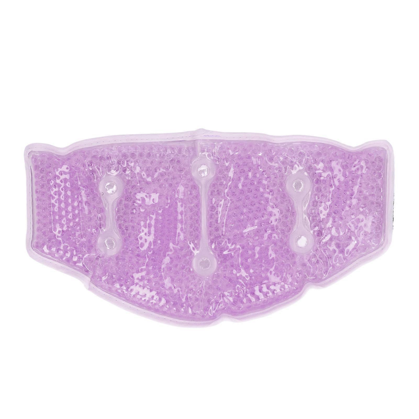 Gel Beads Ice Pack Ice Bag for Neck Adjustable Strap Reusable Hot Cold Pack with Soft Plush Backing for Men Women Purple