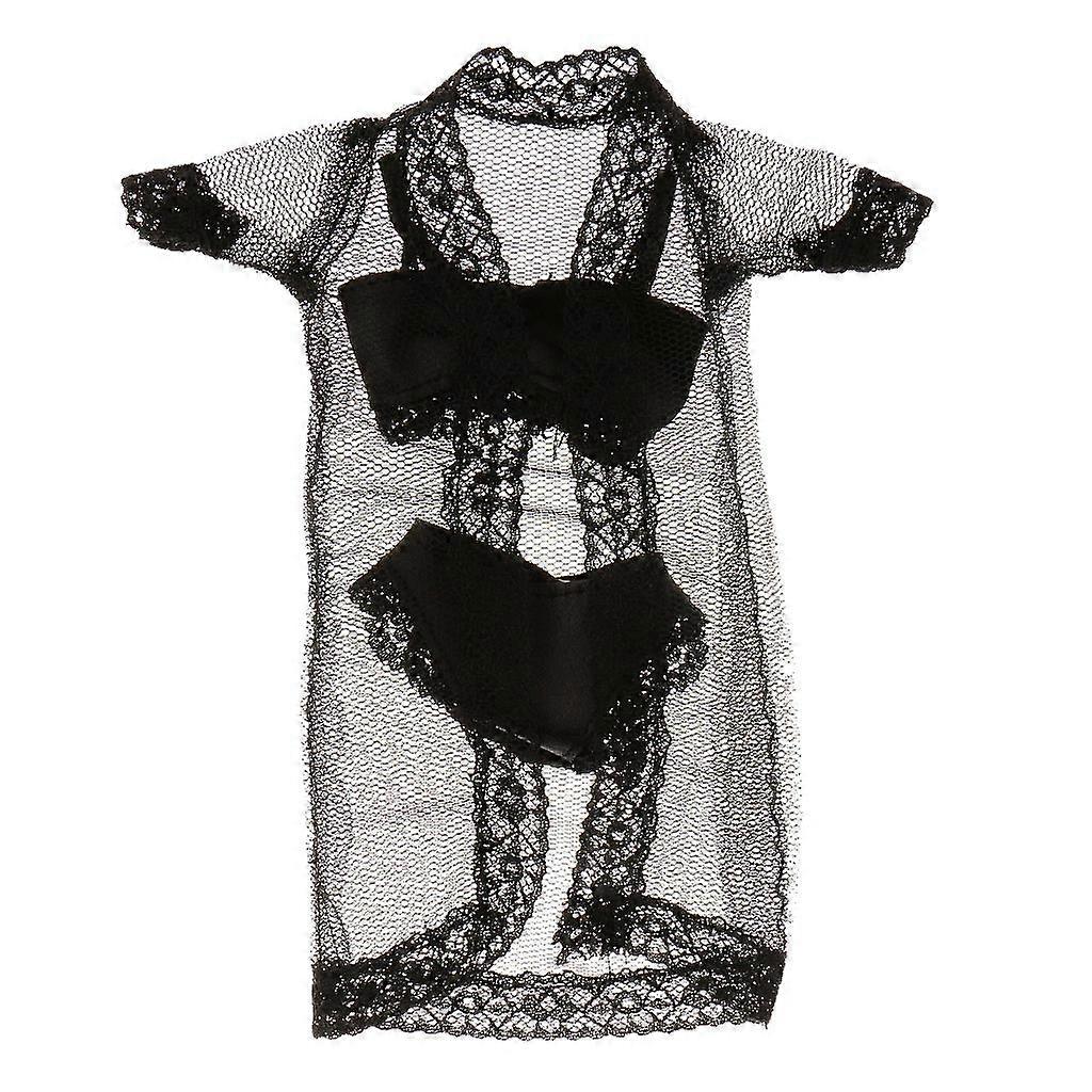Lace Pajamas Set for Dolls Black