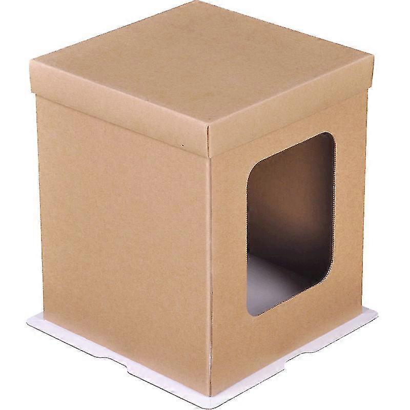 3PCS Kraft Window Box Packing Gift Boxes with PVC Window for Candy/Cake/Soap/Cookie/Cupcake Display