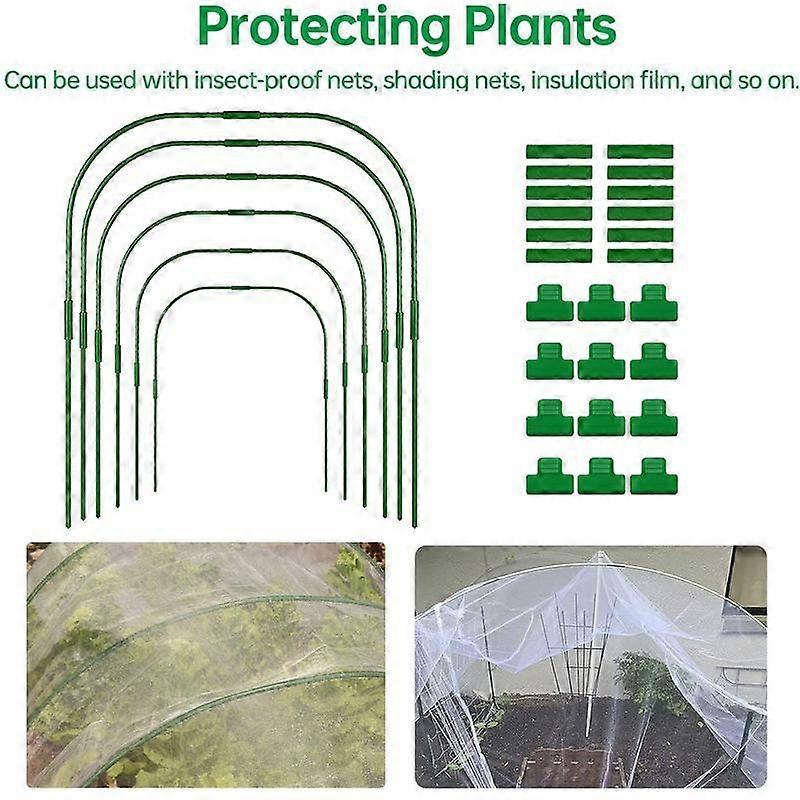 Grow Tunnel For Greenhouse Portable Gardening Bed Tunnel Support Hoops Frame Rust-Proof Fiberglass Garden Hoops For Raised Beds