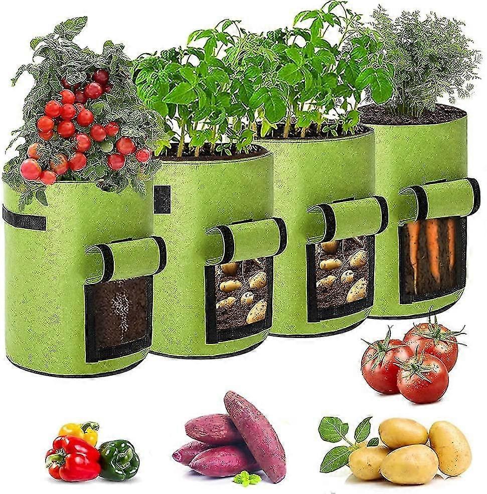 4 حزمة 7 جالون نبات تنمو أكياس الطماطم خضروات الفراولة. حديقة البطاطس زراعة أكياس النبات