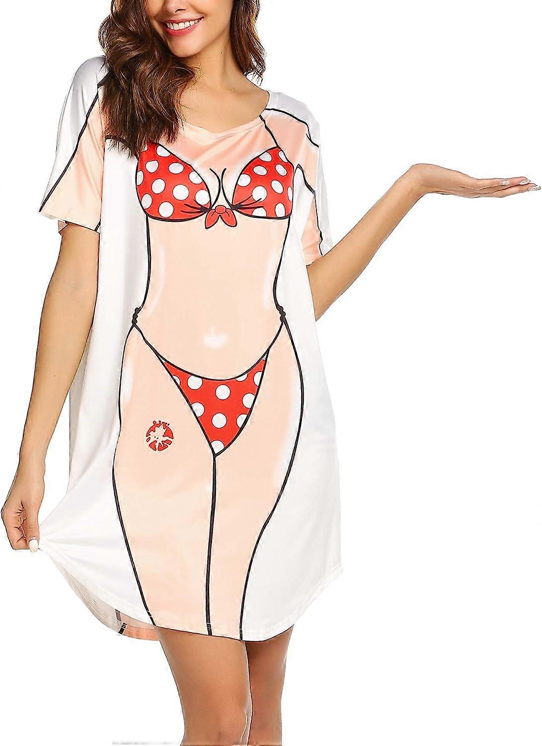 المرأة بيكيني قميص تغطية كم قصير لطيف بيكيني طباعة التستر فضفاض تي شيرت اللباس ملابس ممتعة