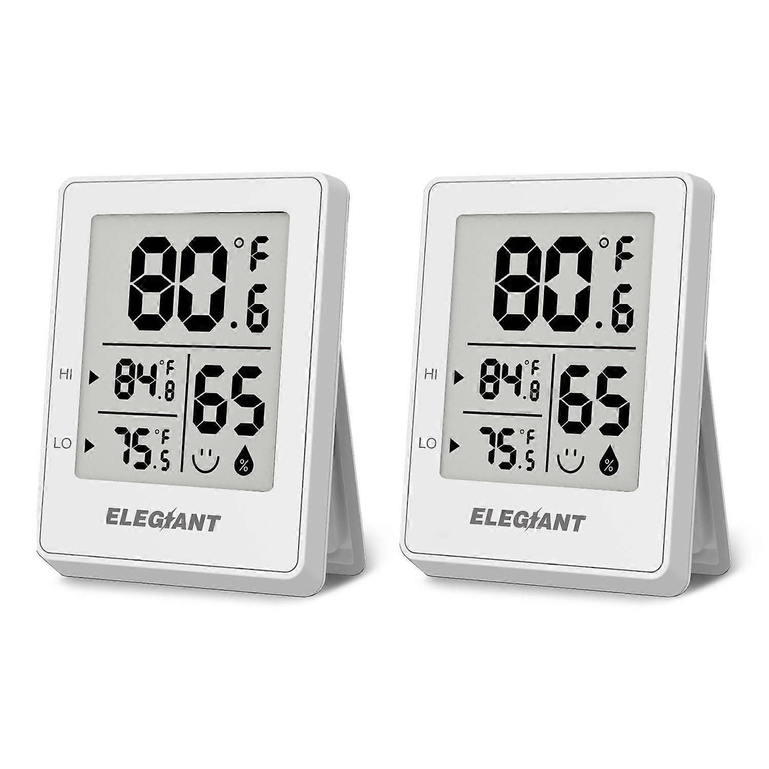 2 pezzi / set ELEGIANT EOX-3301 Mini igrometro digitale per interni Termometro Stazione meteorologica domestica Sensore di umidità e temperatura Monitor