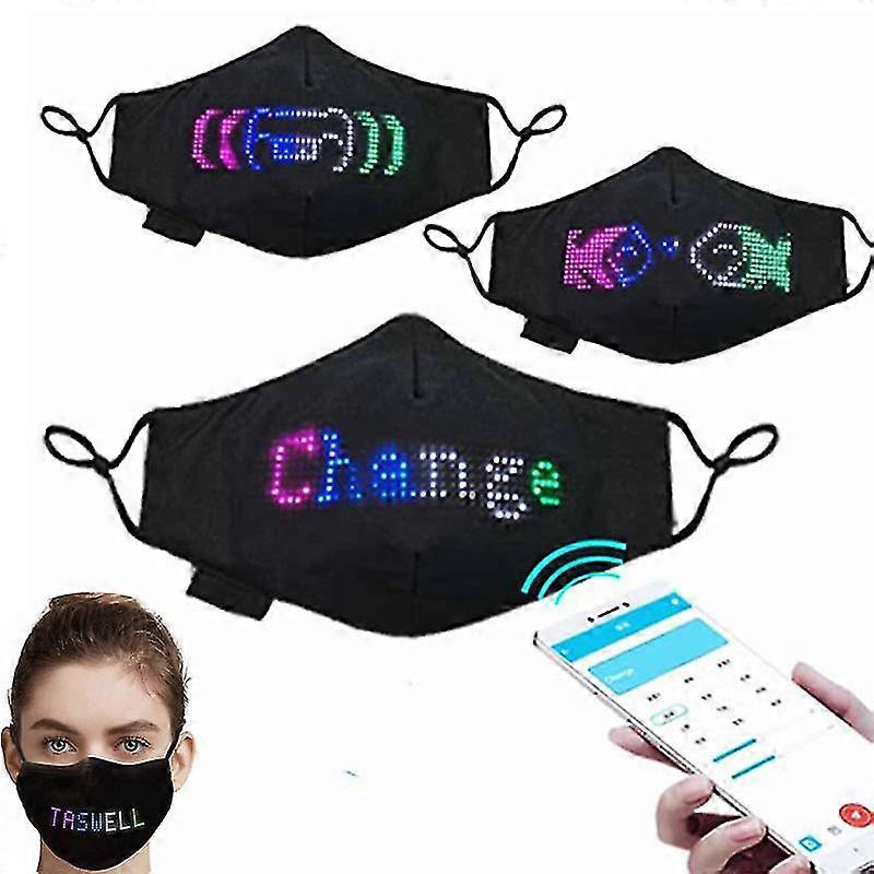 Led Display Light-emitting Mask, Bluetooth Led Programmable Mask Christmas Decoration Mask