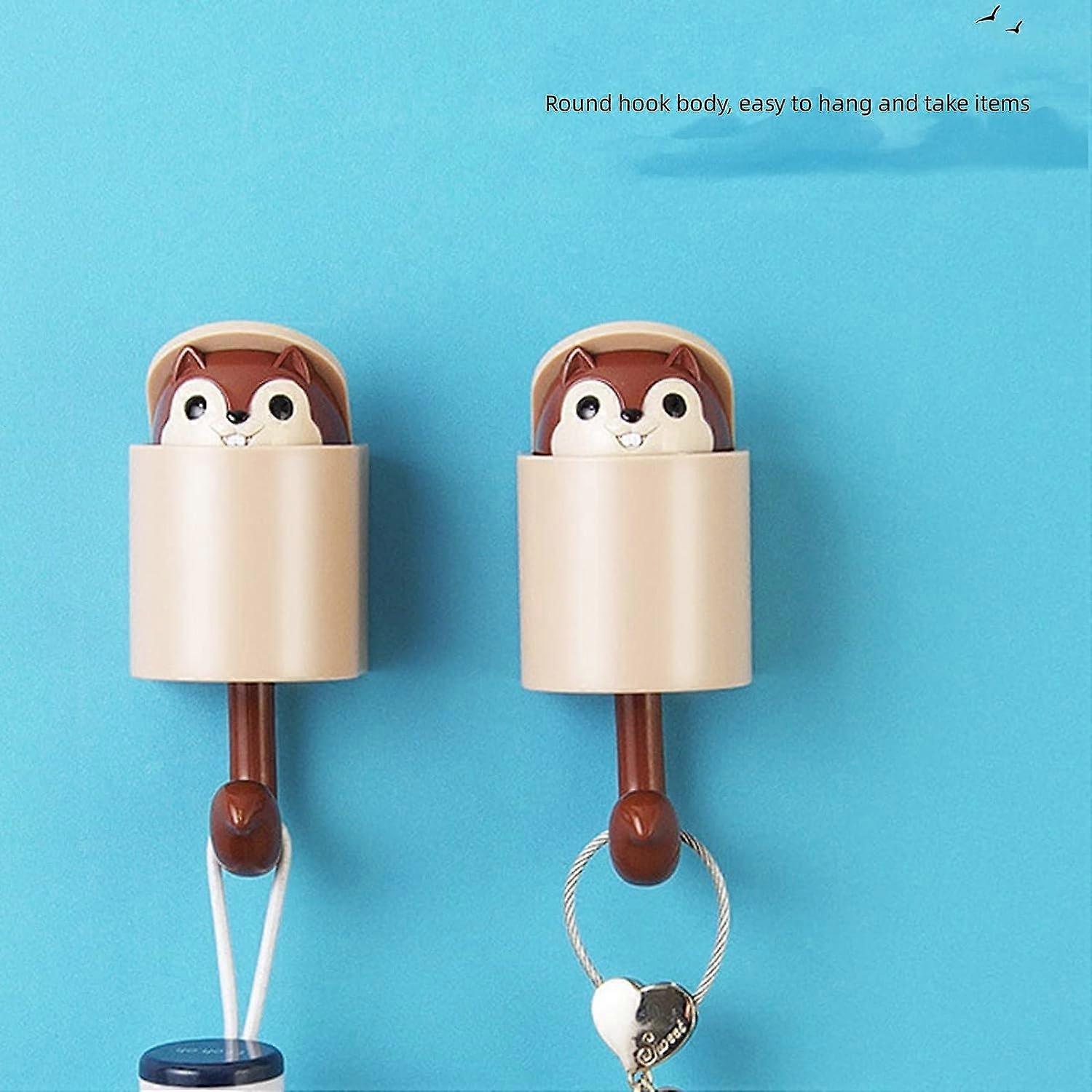 Cute Cat Key Hooks for Wall,Creative Self Self Adhesive Coat Hooks,Wall Hangers Without Nails,Suitable for Coats,Scarves,Hats,Towels,Keys,Bags Removab