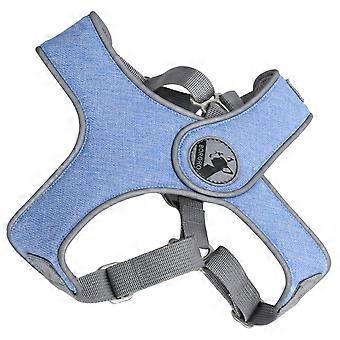 Reflective Dog Cat Harness Vest Breathable Material Adjustable for Outdoor Walking Safety Blue