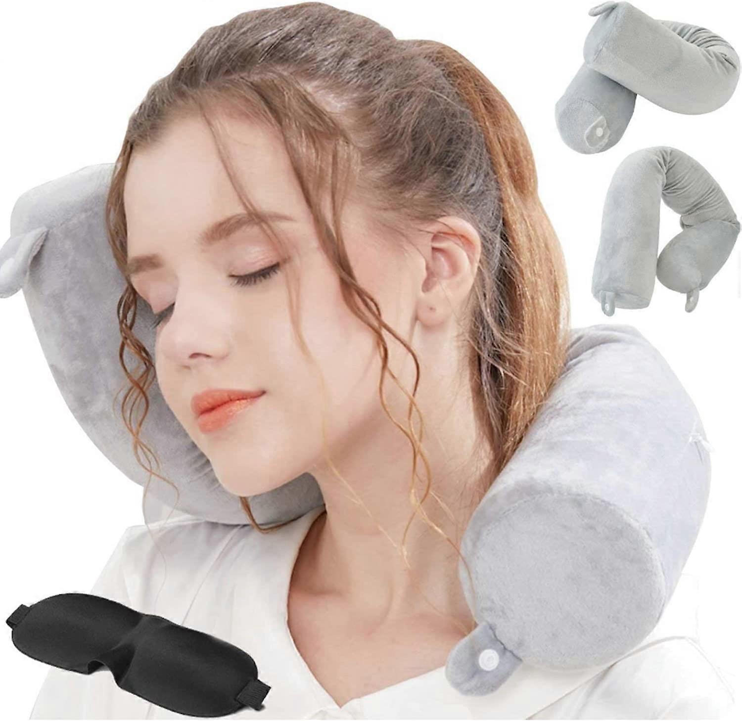 pernă de călătorie-Twist memory Foam Neck Pillow Support Pillow, utilizată pentru gât, bărbie, talie și suport pentru picioare