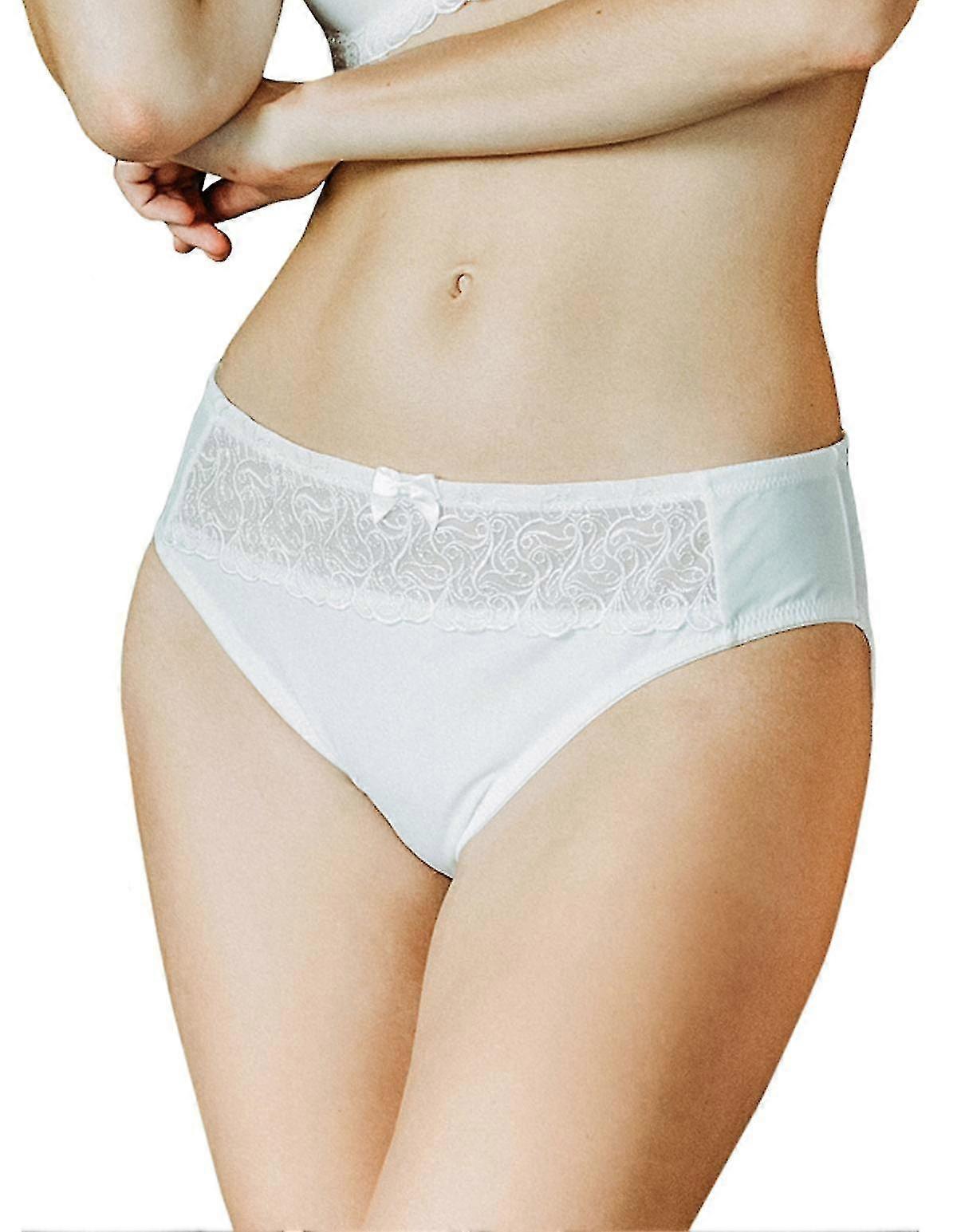 51618-D Women'S Ivory Motif Knickers Brief