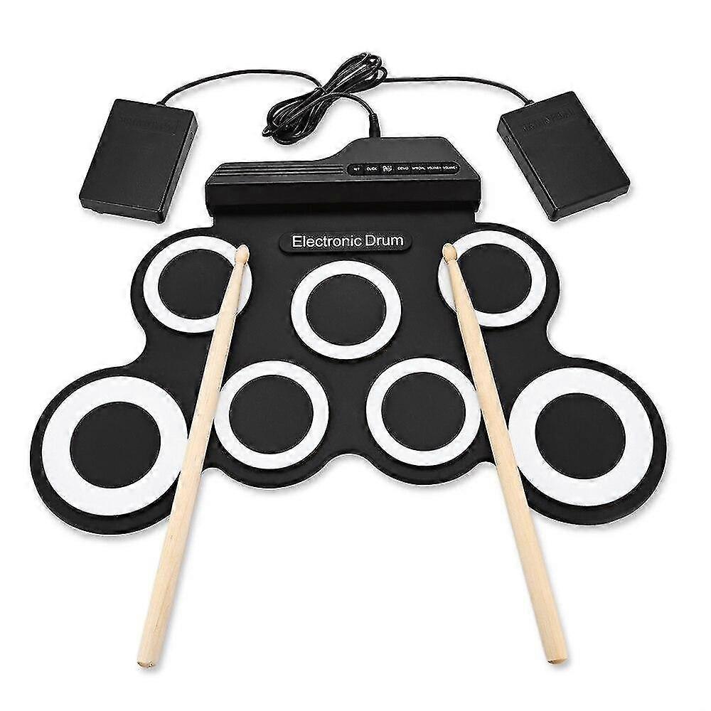 Silicon Drum Set Digitale Elektronische Roll Up Drum Kit Compact Size USB 7 Drum Pads