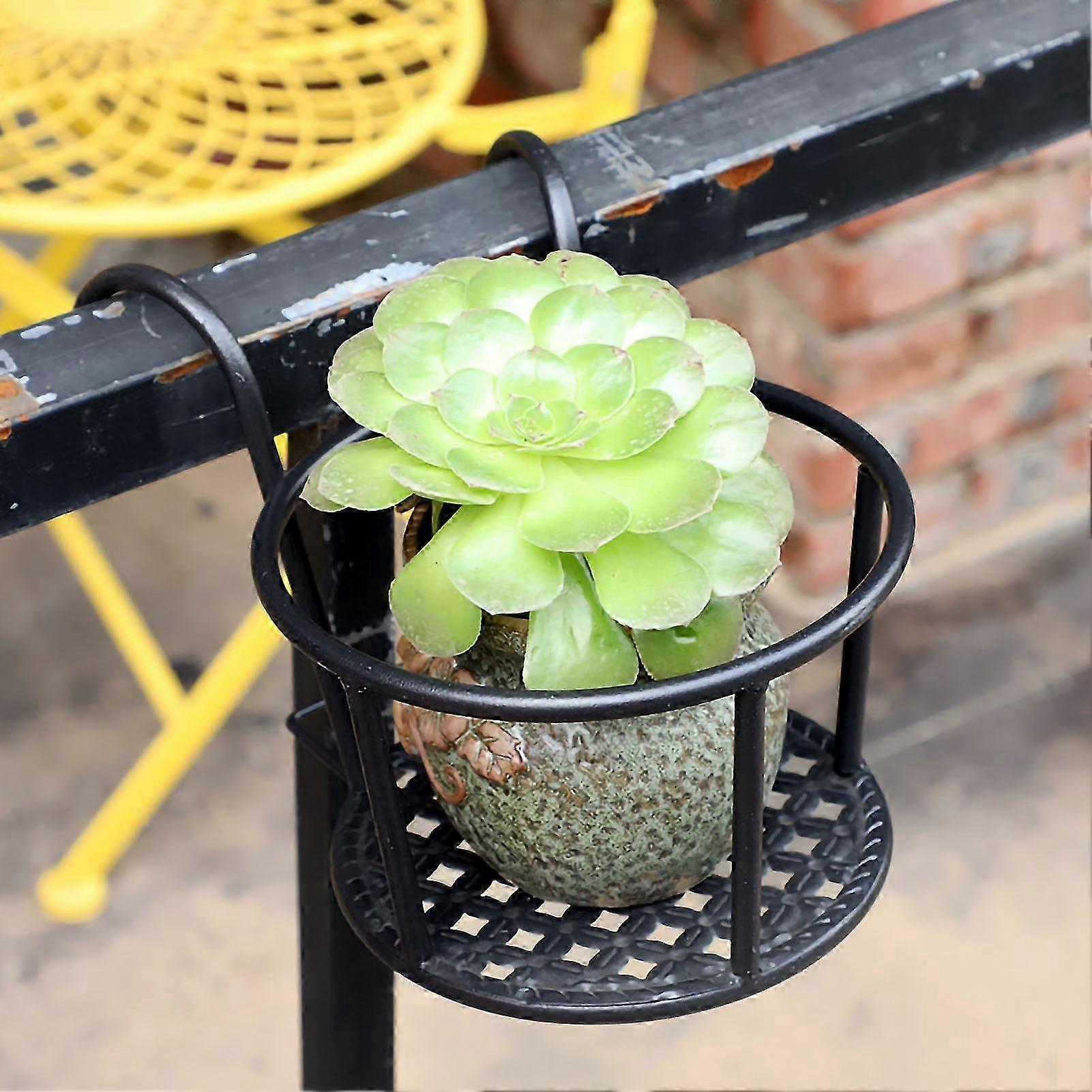 ハンギング植木鉢バスケット壁掛けスプレー金属植木鉢スタンドラウンドチューブタイプブラック18.5cm / 7.3in