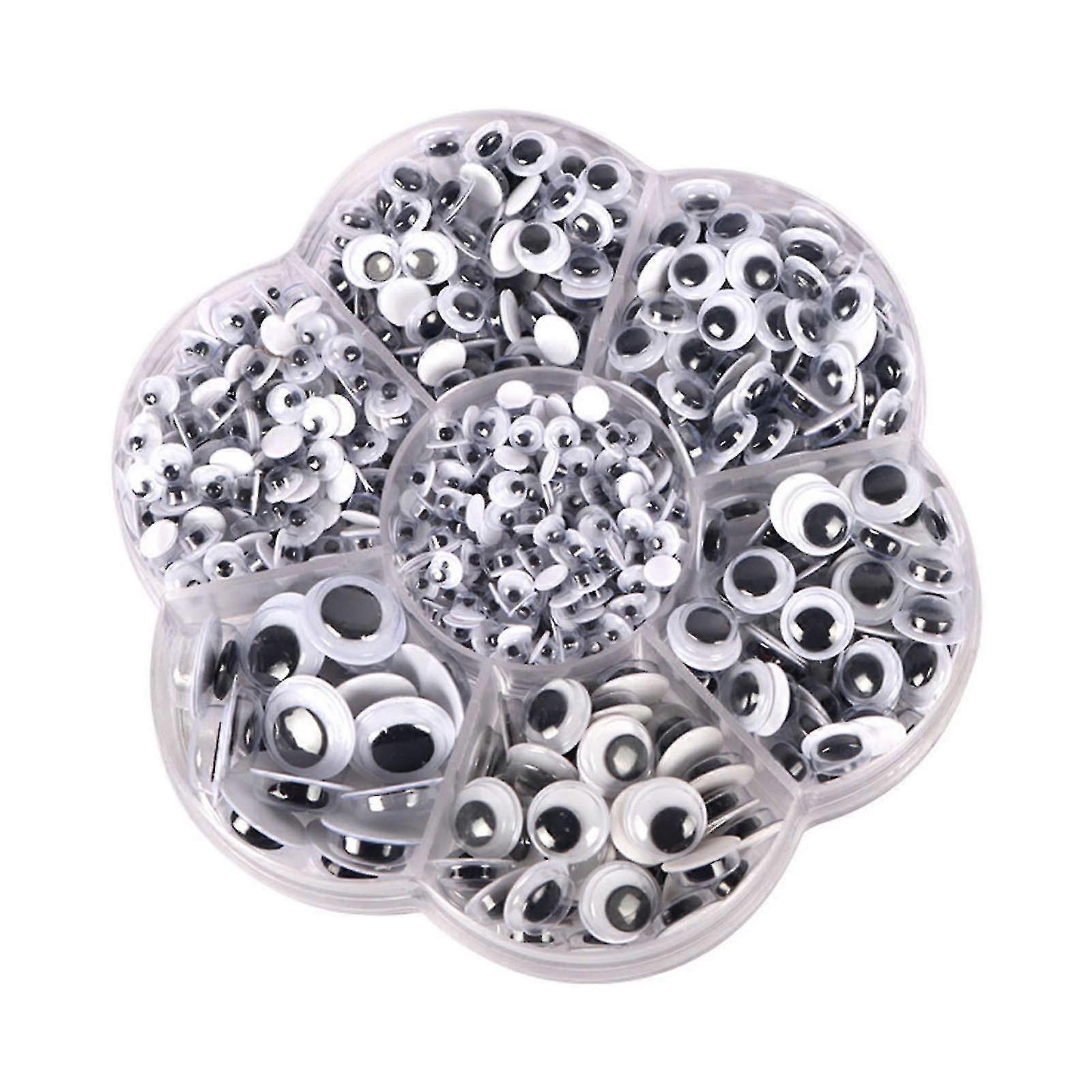 黒の混合ウィグルアイと自己接着DIYスクラップブッキングクラフト500個