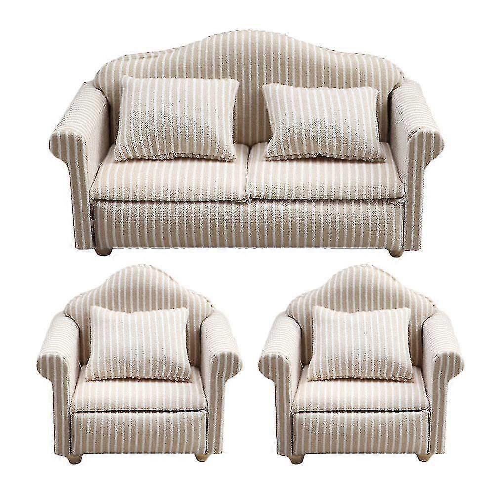 3 Pcs Couch Sofa Miniature Couch Model Dolls House Furniture Couch Miniature Sofa Model Miniature Sofa Pillow