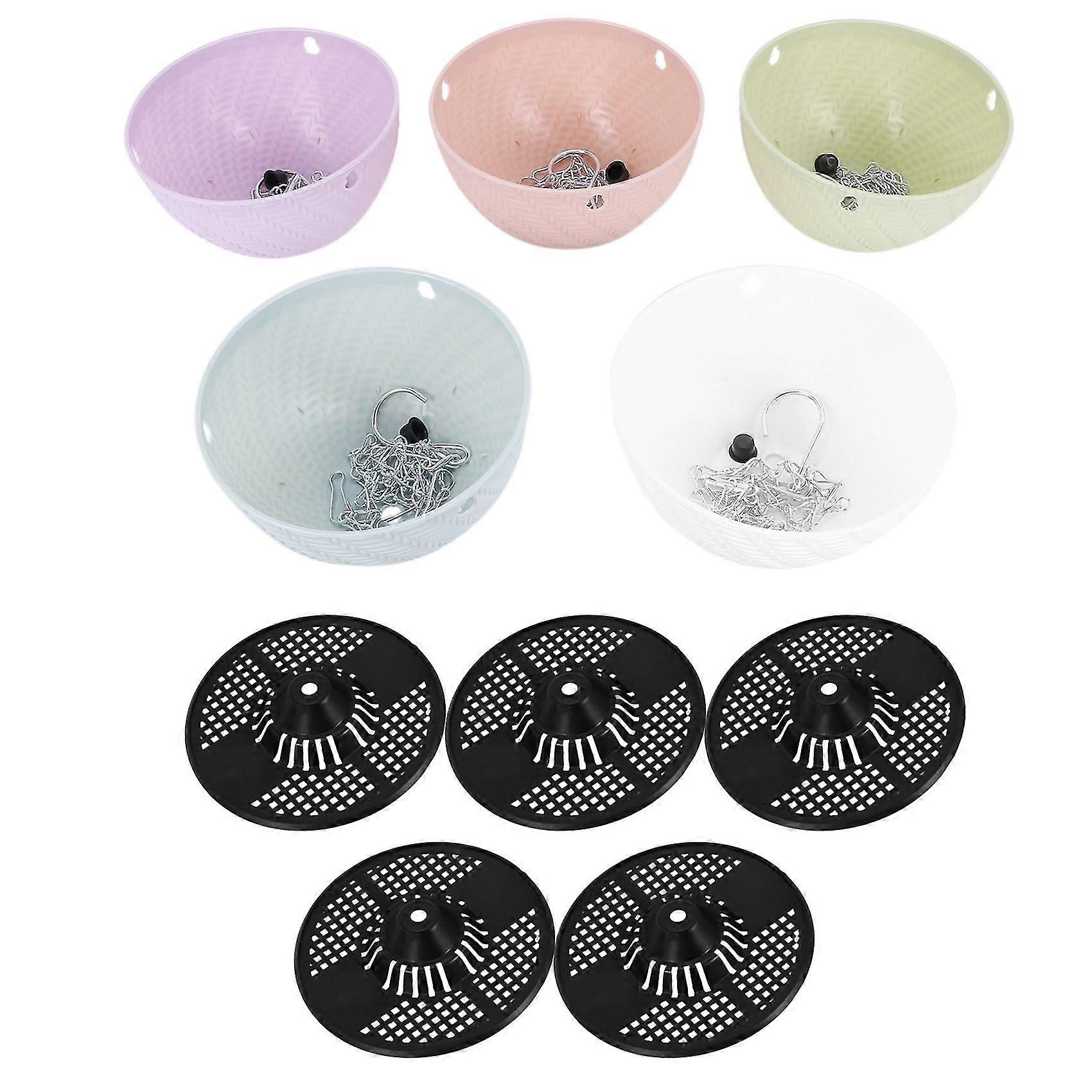 5pcs Round Plastic Hanging Basket Flower Pot