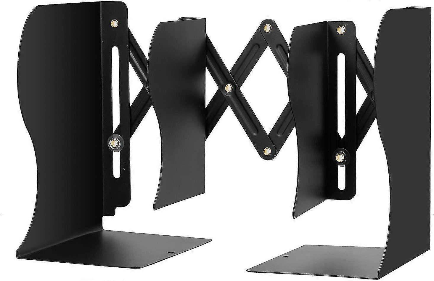 Metal Iron Bookends, Adjustable Bookends Expandable Bookcase Bookend Stand