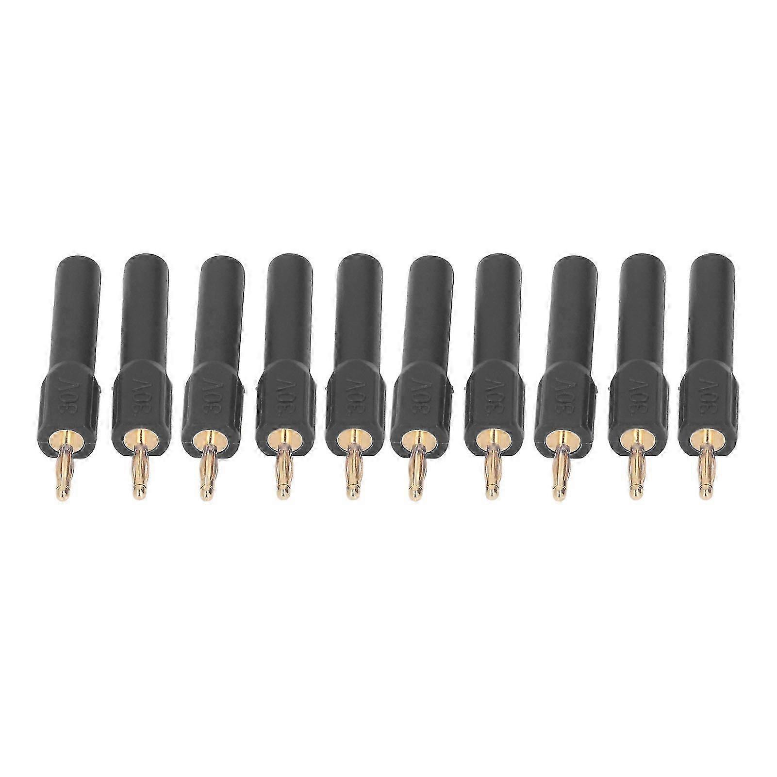 Banana Plugs Connector 2mm Male to 4mm Female Adapter Gold Plated Brass 10 Pcs 30V Black