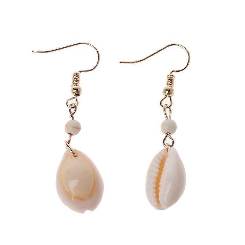 Naturlig enkel Cowrie Shell Hook Dangle Drop Øreringe til Kvinder Mode Smykker
