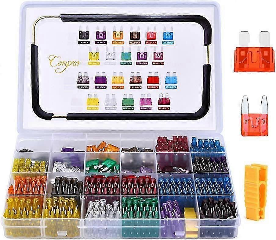 Set 150xsigurante auto, 2A 3A 5A 7,5A 10A 15A 20A 25A 30A 35A 40A, Clema, Multicolor