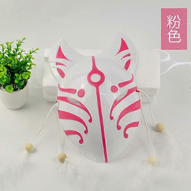Japanese Fox Masks Cosplay Full Face Fox Mask with Feather Tassels Masquerade Party Show Halloween Masks Festival Ball Costume