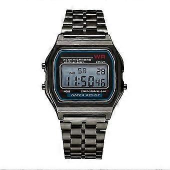 Rose Gold Silver Horloges Mannen Vrouwen Elektronische Digitale Display Retro Stijl Klok Heren Relogio Masculin Reloj Hombre Homme01-zwart