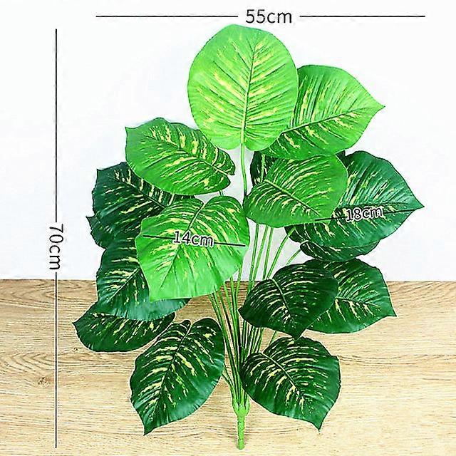 70CM 18 Leaf Artificial Green Plants Plastic Tropical Palm Tree Bundle Indoor DIY Hotel Office Home Desktop Decor Photo Props