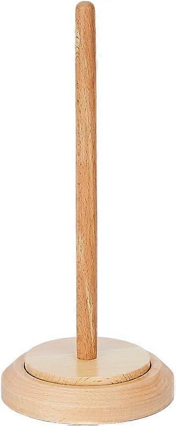 Rotatable Wooden Yarn Spinner for Knitting Ribbon Tape Rope Storage for Beginner BurlyWood 12.3x27.3cm