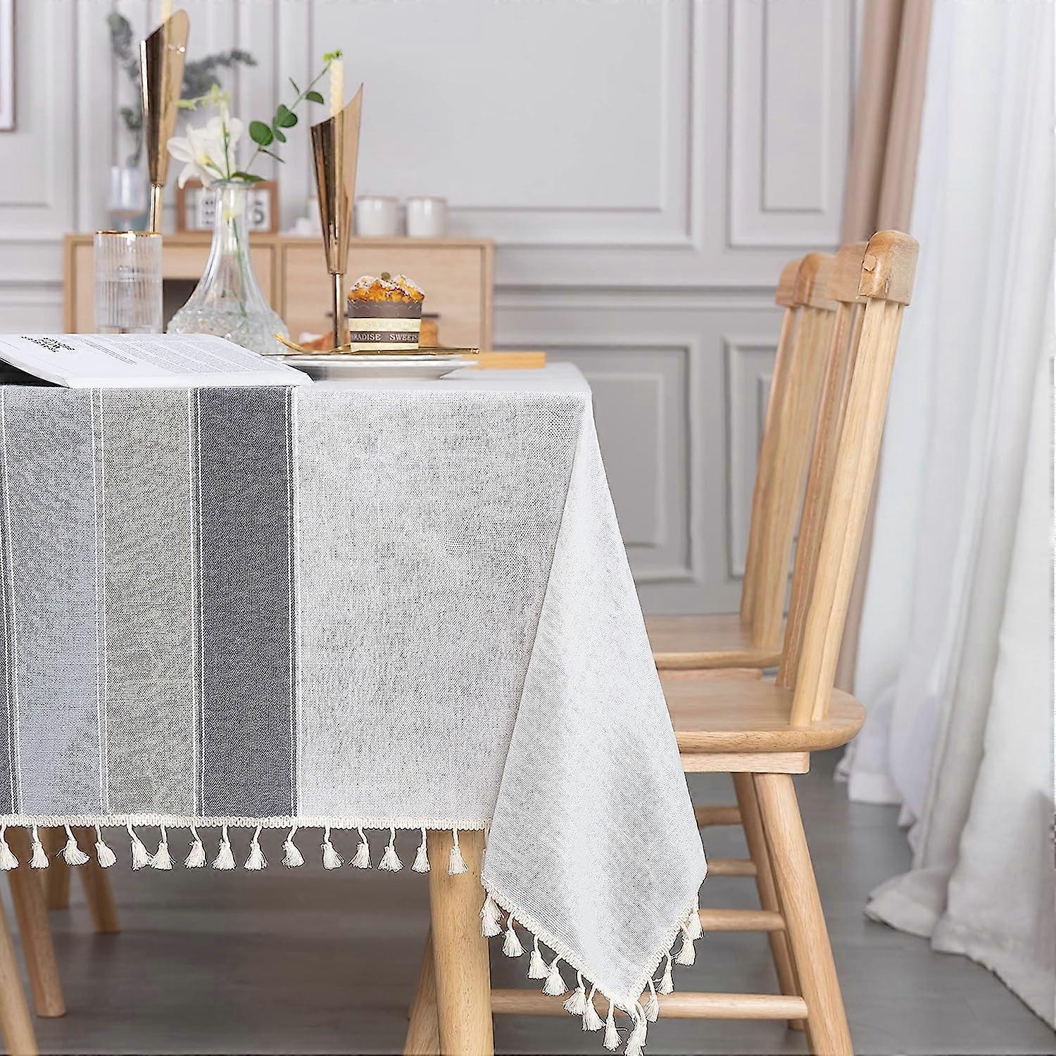 Gray Rectangular Tablecloth Stain Resistant Elegant Tablecloth Table Cloth Linen 140x180 cm Rectangle Tablecloth for Kitchen Table Decoration