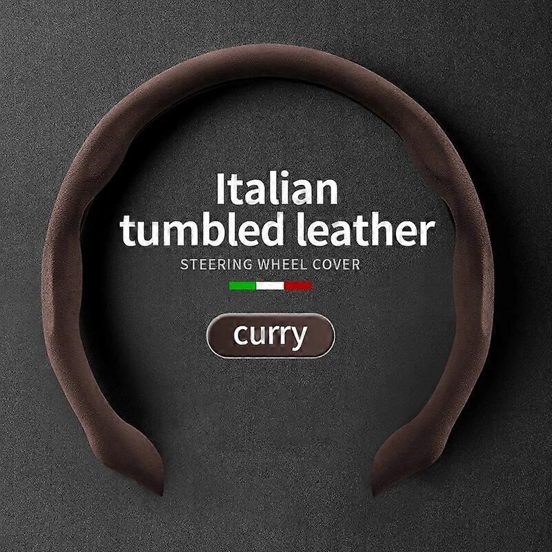 Car Steering Wheel Cover Suede Sweat-Absorbing Anti-Slip Ultra-Thin Handlebar Cover All-Season Universal Plush Half Set