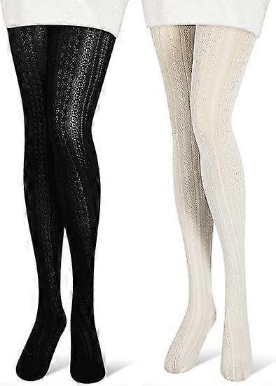 2 Pairs Pattern Fishnet Tights Striped Patterned for Women