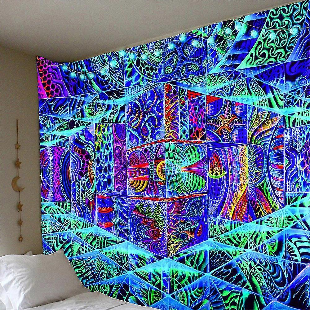 Psykedelisk 3d Space Trippy Tapestry Vägg hängande överkast dekor