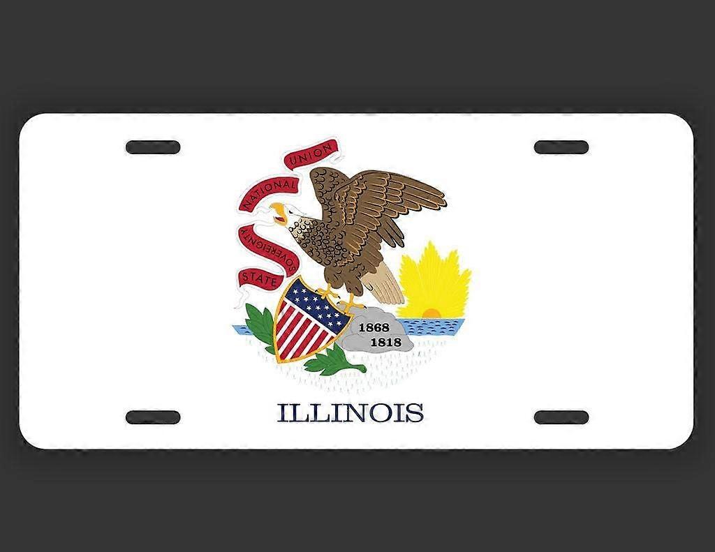 Placa de Licença do Estado de Illinois Tag Vanity Metal | Metal impresso UV | 6 polegadas por 12 polegadas | Carro Caminhão RV Trailer Wall Shop Man Cave | VLP0