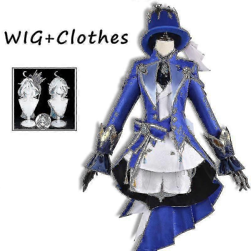 フォーカロール コスプレ 原神 コスチューム デイリー服 カーニバル 制服 かつら ハロウィンパーティー ロールプレイ 仮面舞踏会 ゲーム 水神 Kb ボリス
