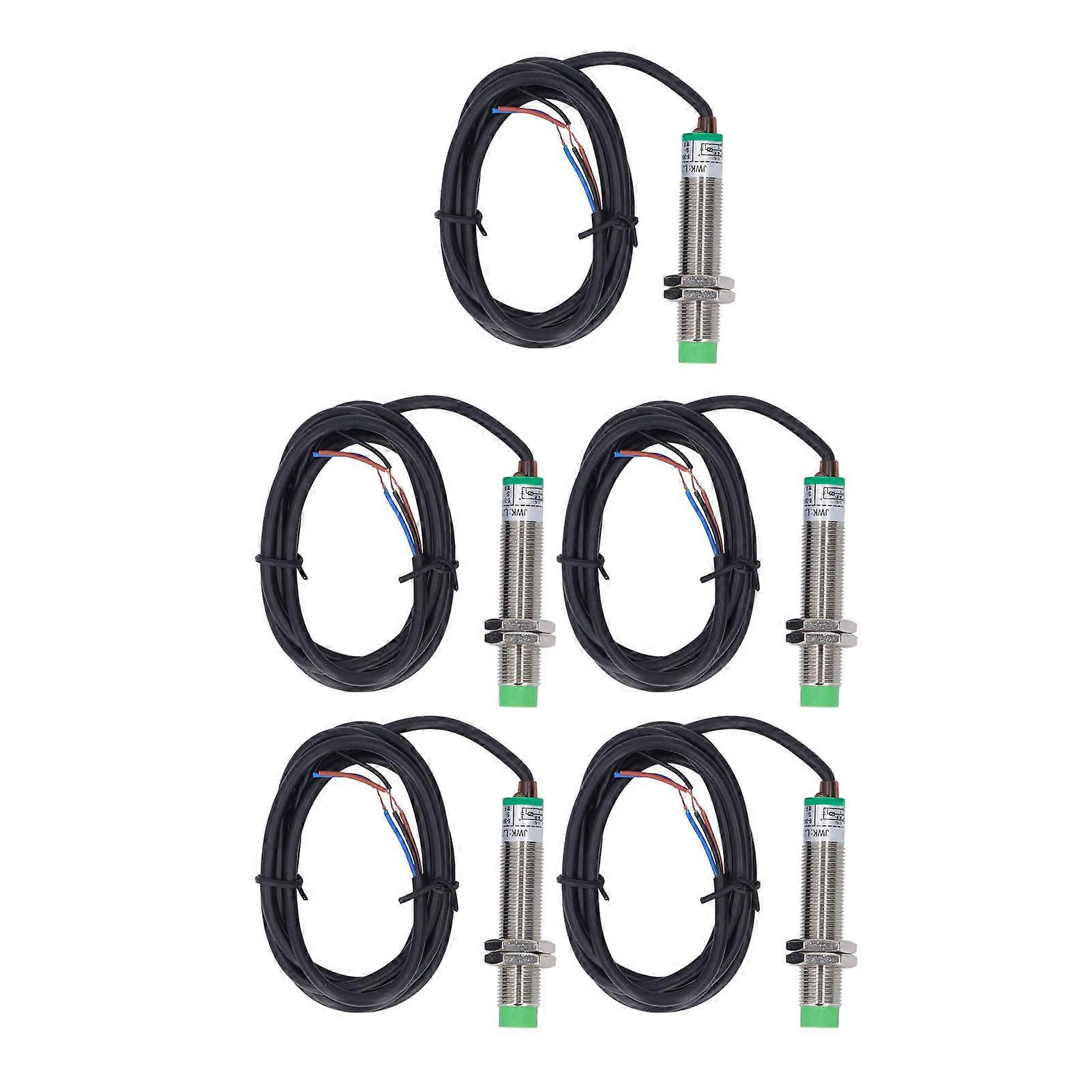 5PCS Inductive Proximity Switch M12 X 1 PNP IP65 Waterproof Non Contact Proximity Sensor 636VDC