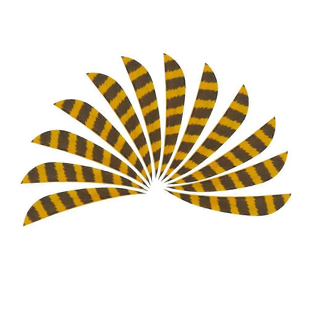 12pcs 4inch Archery Feathers Fletches Right Wing Parabolic Yellow