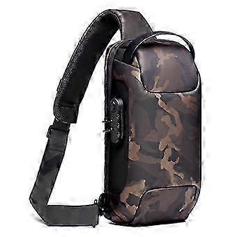 Men's Anti-theft Crossbody Bag With Password Lock & Usb Charging System Waterproof