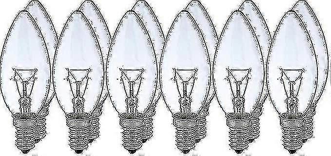 12 becuri incandescente clasice E14, 40w, alb transparent