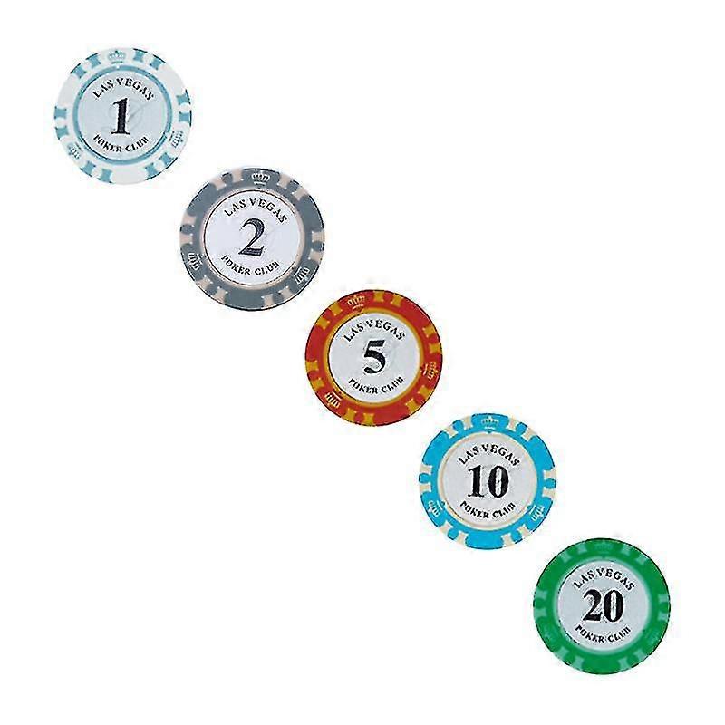 50個テキサスポーカーチップスペシャルクレイコイン(額面1 +額面2+額面5 +額面10 +額面20各10個)