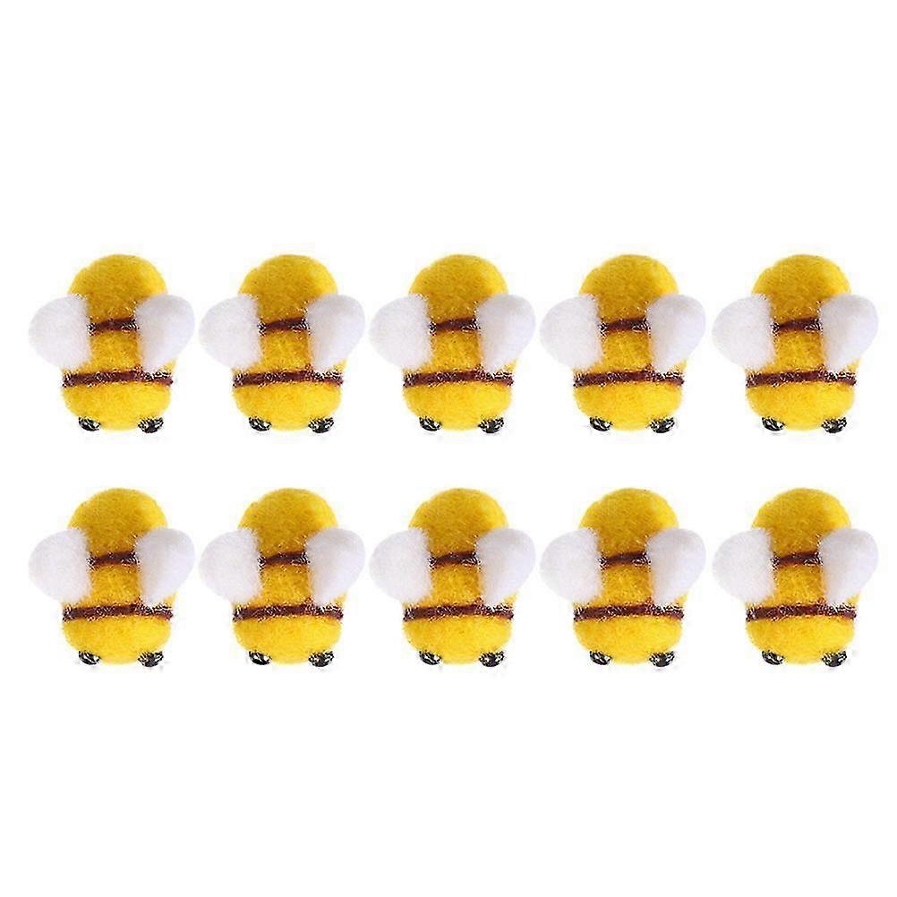20pcs Wool Felt DIY Handmade Small Bee Accessories Hat Decorative Bee Materials
