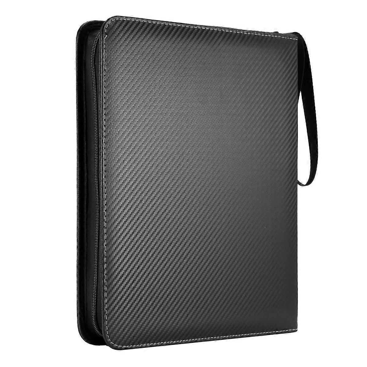 Trading Card Binder, 9 Pockets Baseball Card Binder Sleeves with Zipper, Card Case for Game/Footbal