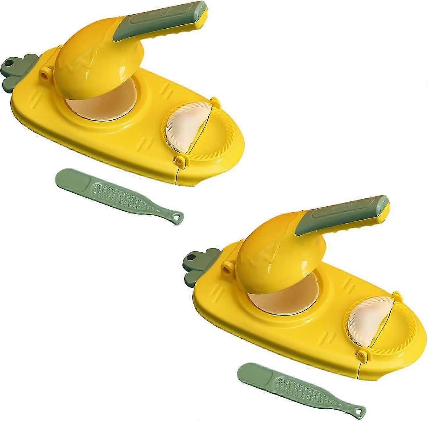 2 In 1 Dumpling Maker (2PCS): Yellow and Pink - Press Dumpling Skin Wrappers with Ease