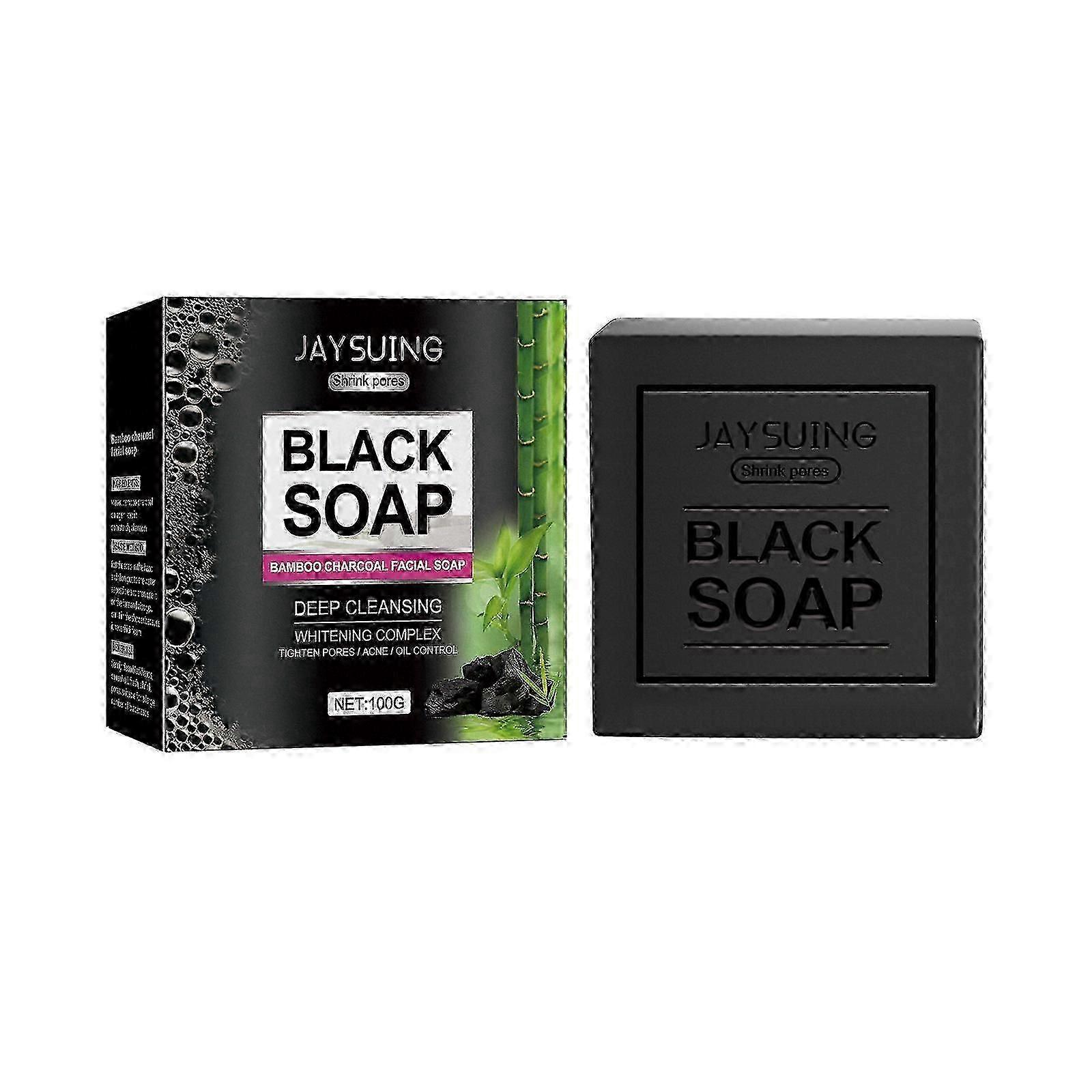 Jaysuing Bamboo Charcoal Facial Cleansing Soap Blackhead Cleansing Repair Acne Removing Refreshing Oil Control Whiteness Skin Facial Soap
