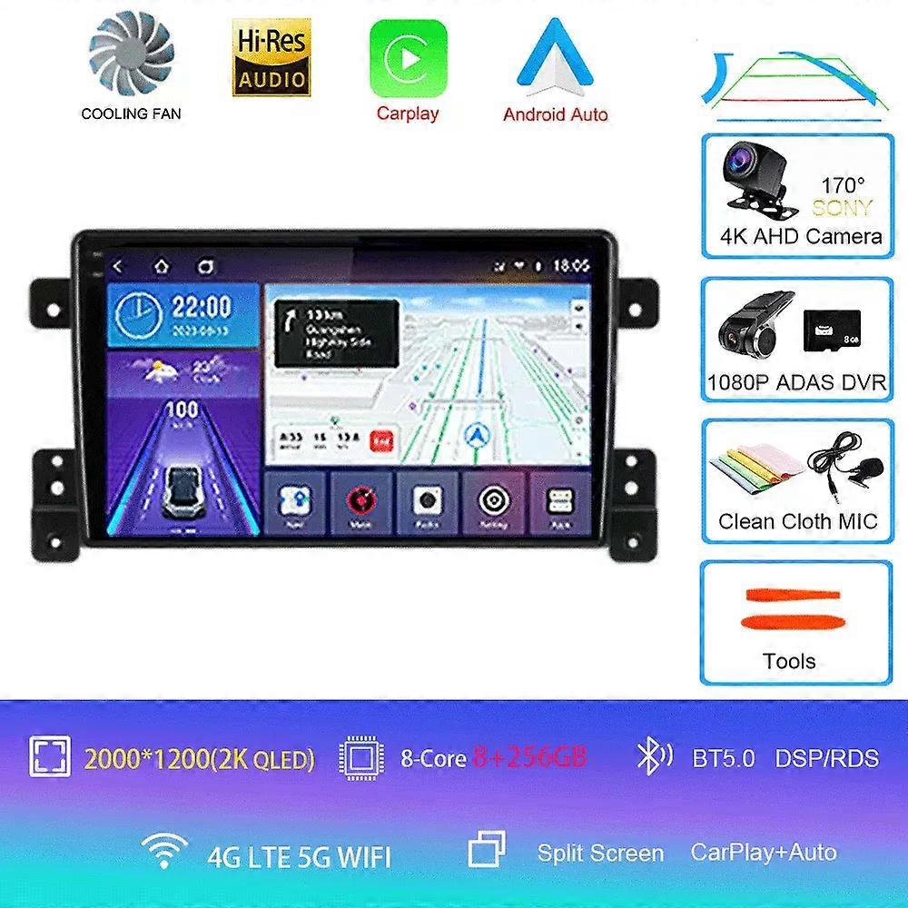 Android 14 スズキ グランド ビターラ 3 2005-2012 2013 2014 2015 2 Din カー ラジオ ステレオ マルチメディア ビデオ プレーヤー Navigaion Carplay