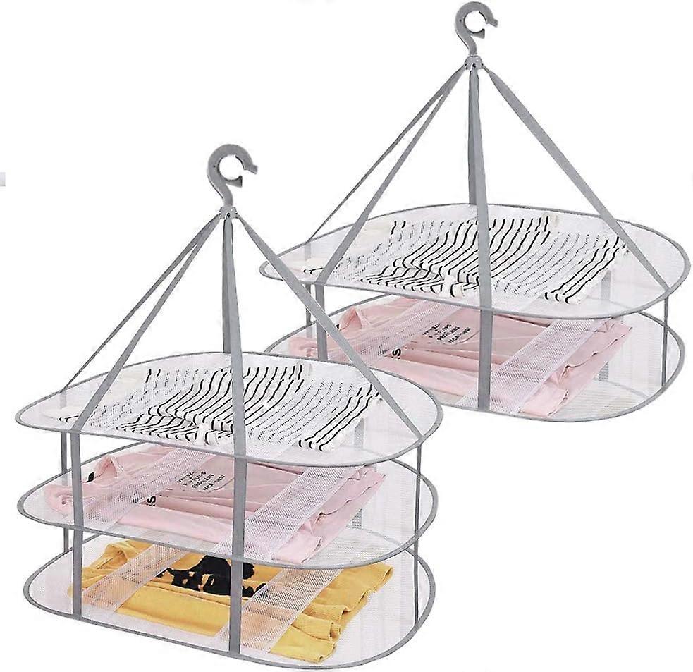 Folding Clothes Drying Rack, Windproof Indoor Outdoor Clothes Airer, Portable Space-Saving Laundry Rack, Adjustable Size