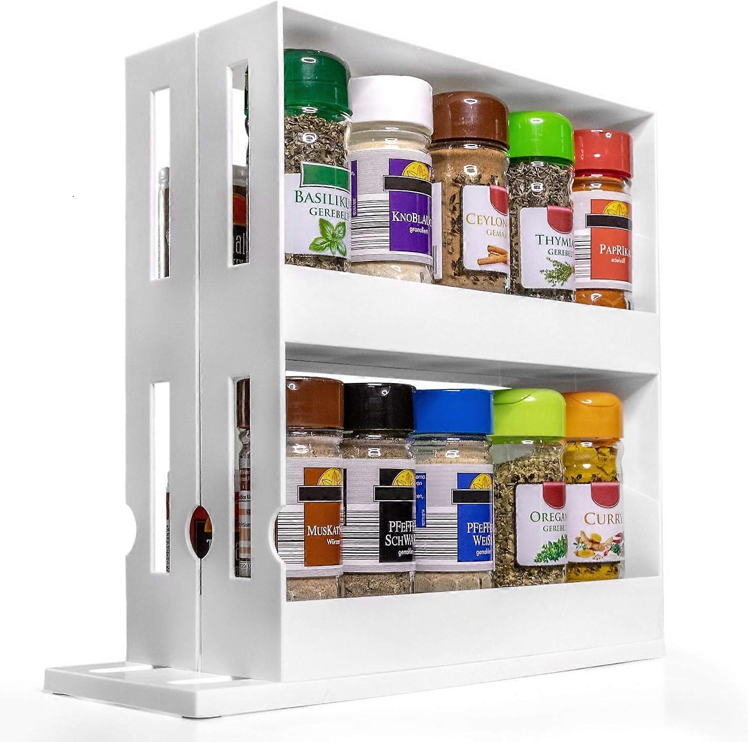 2 Shelves Spice Rack Pull-Out Kitchen Shelf Spice Stands Shelf