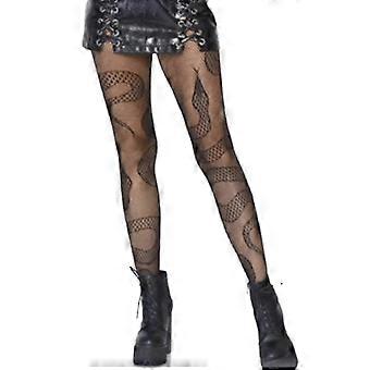 Women Sexy Fishnet Pantyhose Evil Snake Jacquard Patterned Anime Tights