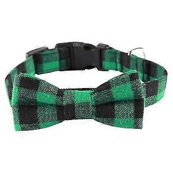 Pet Dog Cat Collar With Grid Bow Tiedetachable Bowtie Adjustable Plaid Dog Pet