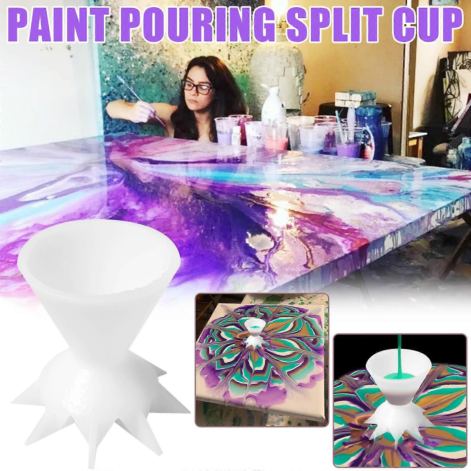 Split Cups, Split Cup For Paint Pouring Split Cup Resin Pouring Painting Tools DIY Making Drawing Accessories Reusable Split Cup With Dividers