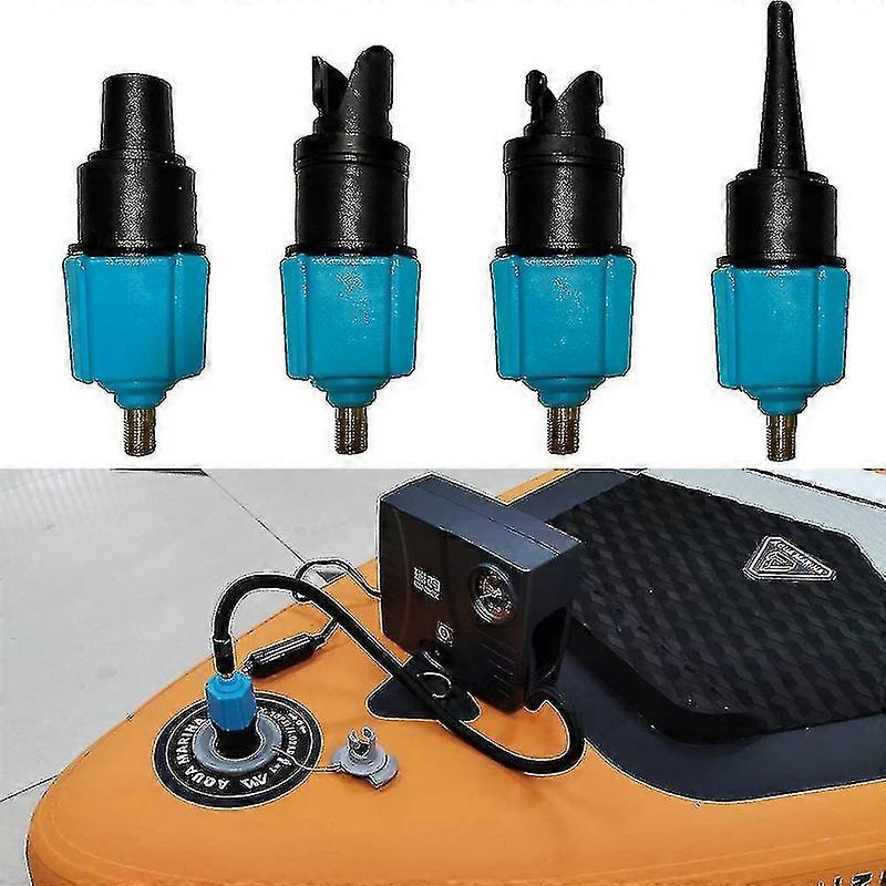 Uppblåsbar Sup Pump adapterkompressor luftventil omvandlare med 4 luftventil munstycken